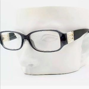 $800(Rare) Auth Chanel black acetate with pearl eyeglasses